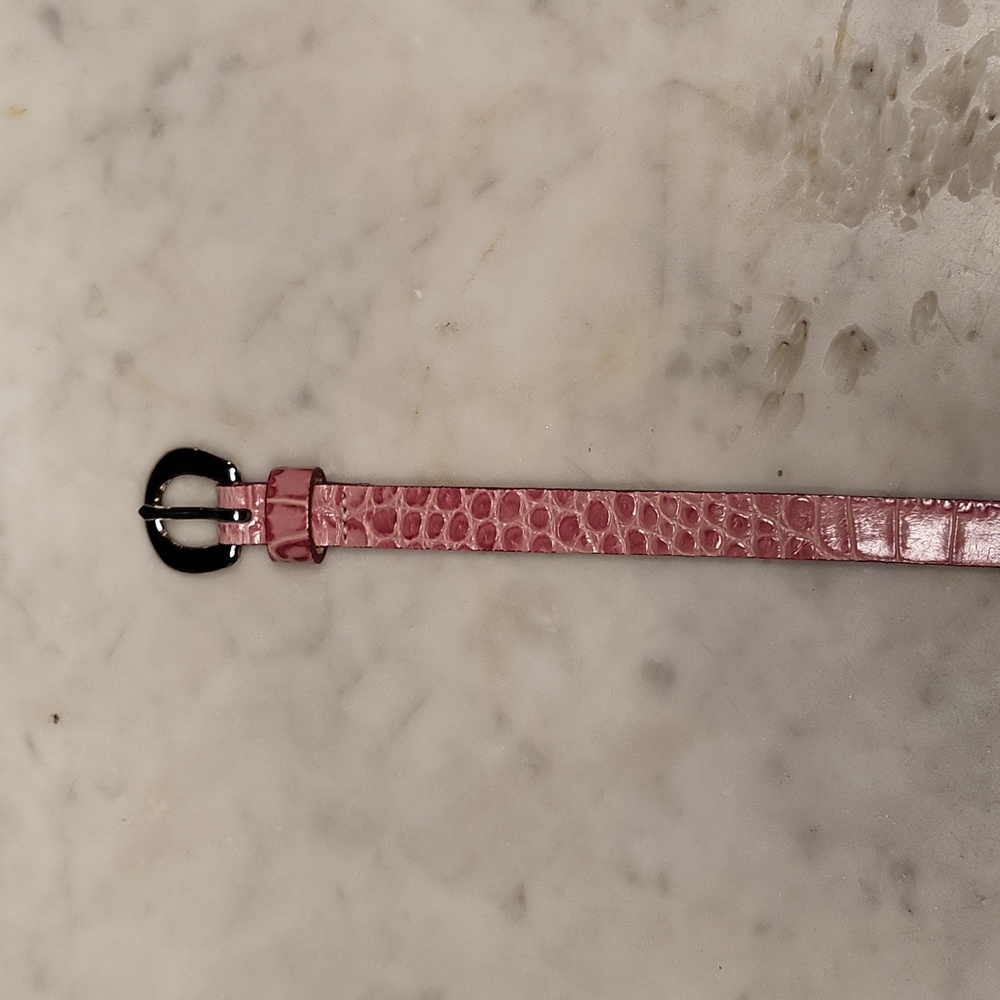 Pink Croc-Embossed Women’s Belt